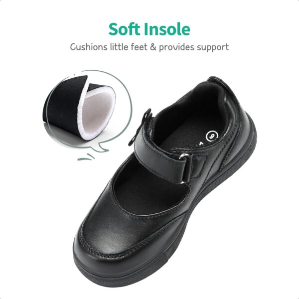 DREAM PAIRS Kids Girls Mary Jane Sneakers Strap Toddler Little Girls School Shoes Soft Walking Party Flat Shoes - Image 3