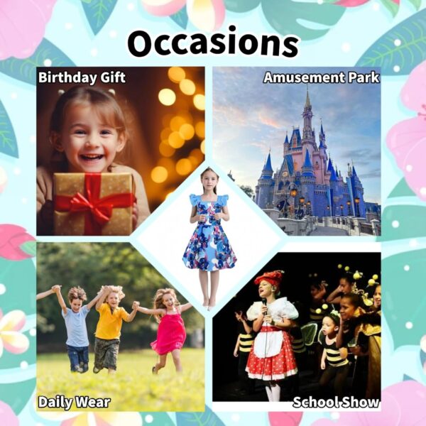 kmrfire Girls Graphic Princess Dress Kid Girl Casual Summer Dresses for 5-12Y - Image 4