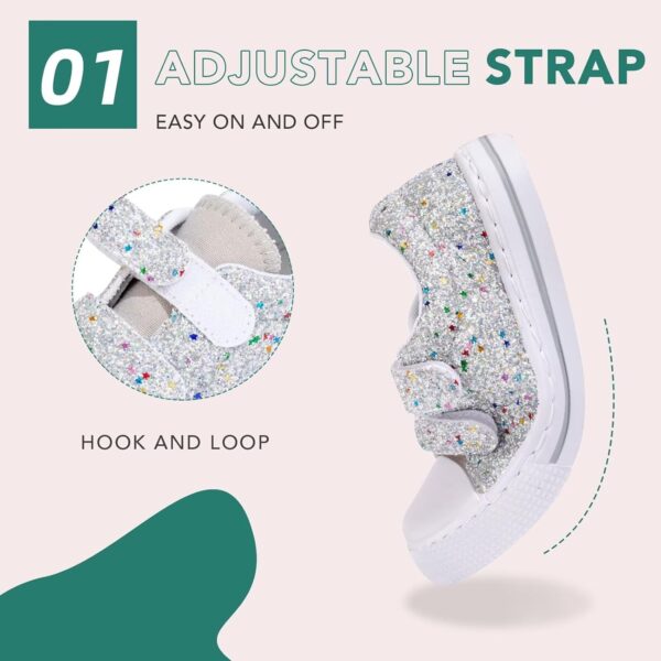 Boys Trainers Girls Canvas Shoes Easy Fasten Casual Fashion Trainers for Kids Toddler - Image 2