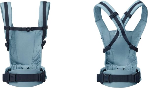 Ergobaby Adapt Baby Carrier for Newborns from Birth, 3 Positions, SoftTouch Cotton, Ergonomic Baby Belly Carrier, Back Carrier, Baby Carrier, Slate Blue - Image 6