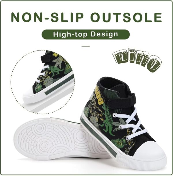 EUXTERPA Kids Light Up Trainers, Boys Girls High Top Pumps Flashing Sneakers Toddler Easy Fasten Canvas Shoes - Image 2