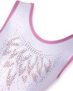 Gogokids Girls' Three-Piece Gymnastics Set, Sleeveless Leotards with Shorts and Hairband, Sparkling Ballet Dancing Unitards - Gymnastics Outfit with Gradient Color Design for 3-12 Years - Image 3