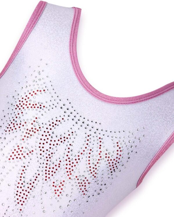 Gogokids Girls' Three-Piece Gymnastics Set, Sleeveless Leotards with Shorts and Hairband, Sparkling Ballet Dancing Unitards - Gymnastics Outfit with Gradient Color Design for 3-12 Years - Image 3