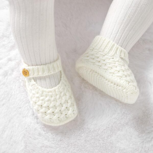 Neiwech Baby Booties Hand Knit Boots Slippers Soft Warm First Walkers Socks Shoes for Newborn Infan Boys Girls - Image 3