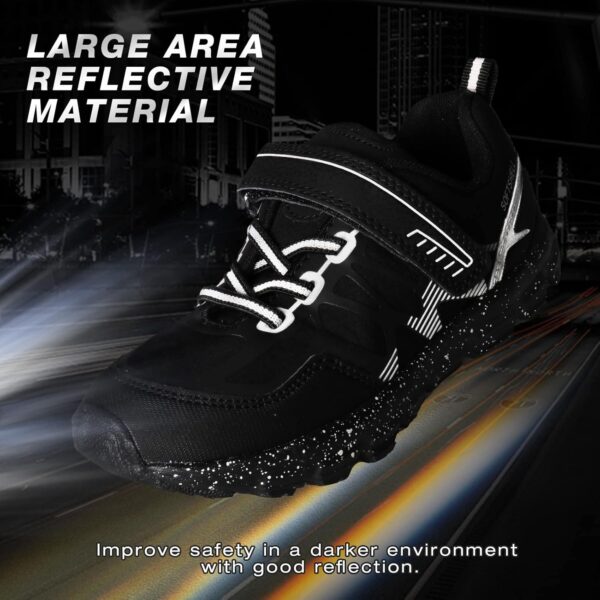 UOVO Boys Trainers Kids Walking Shoes Low-Top Sneakers Children Waterproof Trekking Hiking Footwear Running Shoes Black Blue Gray Size 9 UK Child to 5.5 UK - Image 2