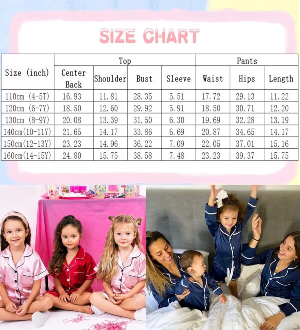 SWOMOG Kids Silk Pyjamas Girls Boys Short Sleeve Satin PJs Sets Button-Down Silky Nightwear Children Sleepwear Teens Age 4-16 - Image 6