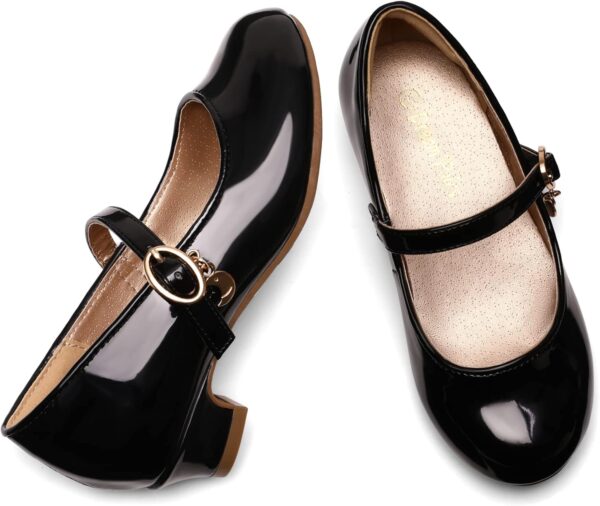 DREAM PAIRS Girls Mary Jane Low Heel Princess Flower Wedding Party Pump Dress Shoes - Image 4