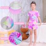 MHJY Girls Pyjamas Ruffled Short Sleeve PJs Sets Unicorn Pajamas 2 Pcs Shirt and Shorts Casual Girls' Nightwear Sleepwear Clothes - Image 3