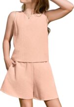 Arshiner Girls Toddler Summer Outfits Clothing Sets Short Casual Fashion Solid Color Tank Top and Shorts Sets Kids 2 Piece Clothing Set Beach Outfits 5-13 Years