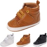 Spring And Summer Children Baby Toddler Shoes Boys And Girls Floor Sports Shoes Flat Bottom Breathable Light High Top Solid Color Baby Boy Boots (White, 0-6 Months) - Image 4