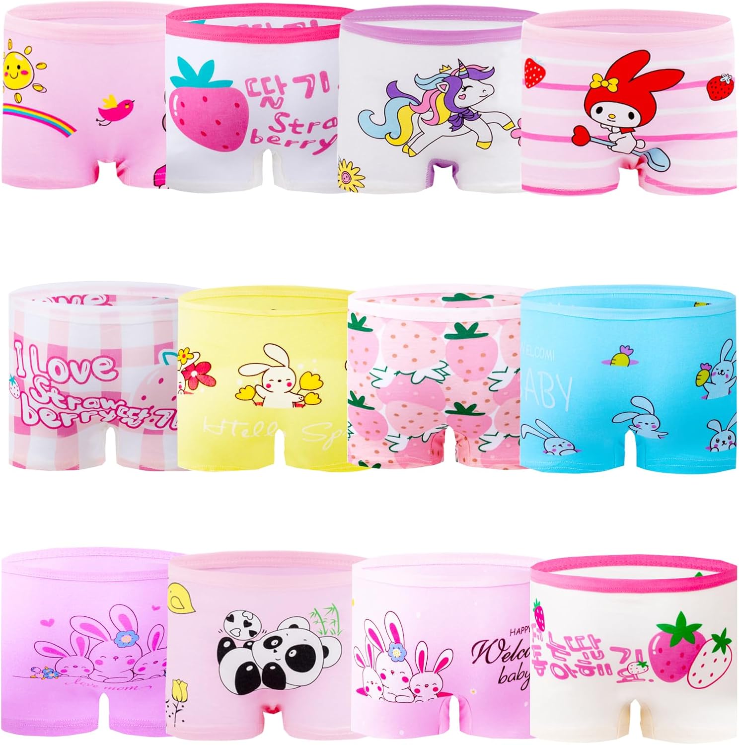 71dvKZzl3UL._AC_SL1500_.jpg Girls' Knickers 12 Pack Girls Underwear Comfortable Briefs Girls Cotton (2-9 Years) - Image 1