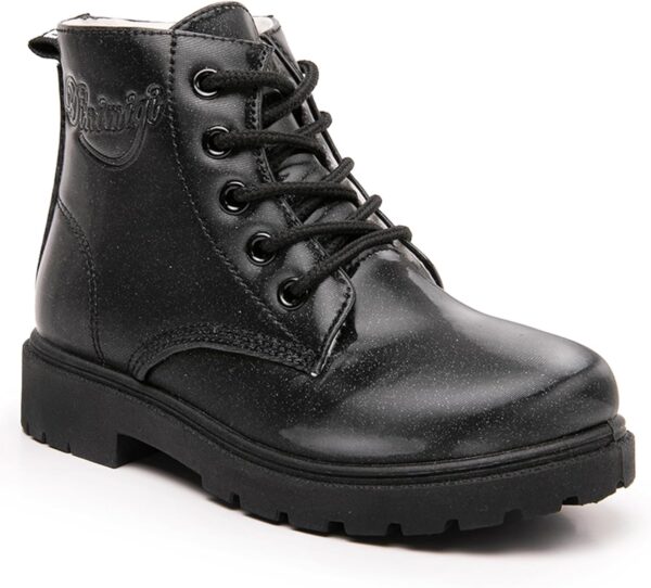 WZRUISEN Boys and Girls' Boots Knight High Top Waterproof Shoes Fashion Side Zipper Cowhide Boots - Image 2
