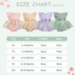 JiAmy Baby Girl Clothes Newborn Floral Embroidery Mesh Tulle Romper Toddler Ruffle Short Sleeve Bodysuit Spring Summer Baby Girl Dress for 0-24 Months - Image 6