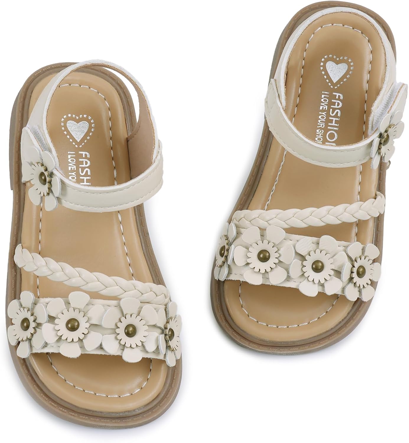 71eHBUydJL._AC_SL1500_.jpg SEAUR Summer Sandals Girls Leather Sandals Walking Sandals Girls Flower Sandals Open Toe Sandals Girls Fashion Sandals - Image 1