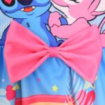 Girls Stitch Casual Dress Summer Toddler Princess Flower Double Bow Tie Wedding Party Kids Sundress Short Dresses - Image 4