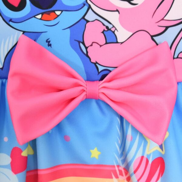 Girls Stitch Casual Dress Summer Toddler Princess Flower Double Bow Tie Wedding Party Kids Sundress Short Dresses - Image 4