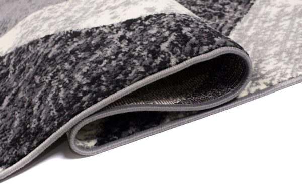 TAPISO Dream Area Rug Living Room Bedroom Short Pile Modern Light Dark Grey Square Durable Carpet Size - 140 x 200 cm (4ft7 x 6ft7) - Image 5