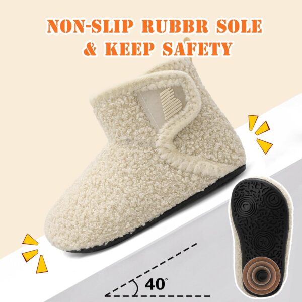JOINFREE Baby Girls Boys House Shoes Baby Slippers with Non-Slip Rubber Sole Toddlers Cozy Home Booties - Image 4