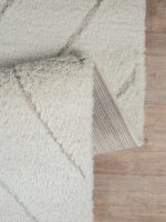 the carpet Bahar Shaggy Elegant Designer Living Room Rug, Soft & Easy-Care High Pile Living Room Rug in Cream Diamond 80 x 150 cm - Image 8