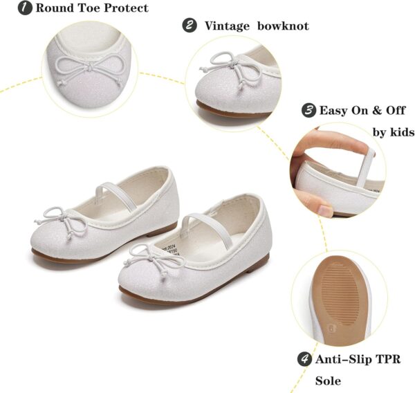 Kiderence Little Toddler Girls Dress Shoes Ballerina Ballet Flats Kids Mary Janes - Image 5