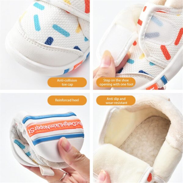 Size 9 Trainers Baby Sneakers Boys and Girls Autumn and Winter Print Soft Bottom Toddler Shoes Non Slip Soft Bottom Cloth Shoes Childrens Walking Boots - Image 3