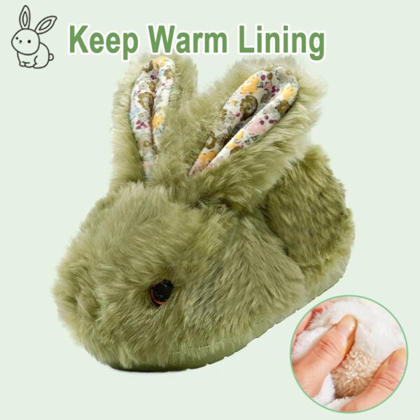 sharllen Kids Slippers Girls Fluffy Bunny Slippers Toddler Plush Warm Winter House Shoes Boys Cute Rabbit Novelty Animal Slippers - Image 4
