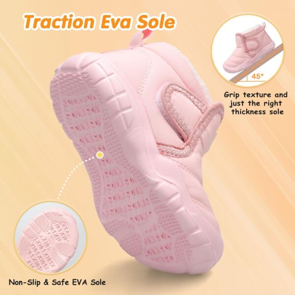 JIASUQI Baby Boys Girls Booties Kid Warm Fuzzy Snow Boots Toddler Outdoor Cozy Winter Shoes with Faux Fur Lined - Image 5