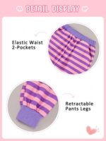 ESHOO Toddler Girls Clothes Set Stripe Knitted Pullover Sweatshirts Top Pants with 2 Pockets Kids Fall Winter Casual Outfits 2-7 Years - Image 5