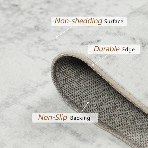 Homcomodar Living Room Rugs 122x170cm Large Grey Carpet for Bedroom Washable Area Rugs Non Slip Low Pile Carpet for Living Room Dining Room Kid’s Room Nursery - Image 3