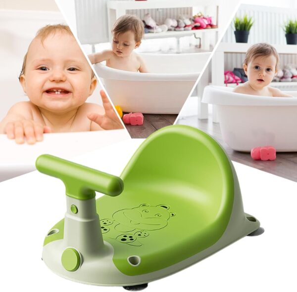 Baby Bath Seat, Nonslip Motorcycle Shaped Toddler Stool, Stable, Comfortable Bathroom Shower Chair for Babies, Secure Design for Easy Bath Time Fun and Safety, 14.57x10.71 Inches - Image 6