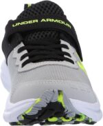 Under Armour Bps Assert 10 Ac boys Shoes, (102) Mod Gray/Black/High Vis Yellow, 2 Wide Little Kid - Image 2