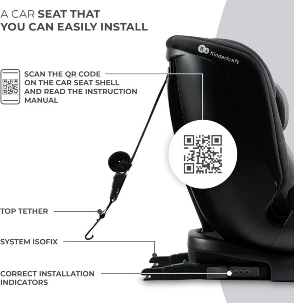 Kinderkraft XPEDITION2 I-Size Child Car Seat with 360 Degree Rotation, Isofix, Base Station, Special Safety Systems, Easy to Clean, from Birth Group 0/1/2/3 0-36 kg, Black - Image 6