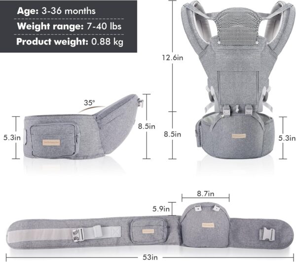 Baby Carrier Newborn Carrier Advanced 6-in-1 Carrier Multifunction Toddler Carrier Ergonomic - Image 8