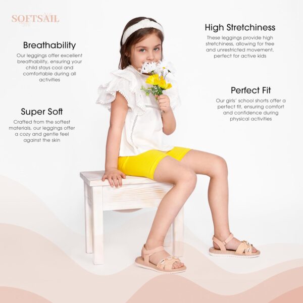 SOFTSAIL Girls Leggings Cycling Shorts Short Cotton Sport Dancing Gymnastic Breathable Comfy Stretchable - Image 4