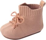 Baby Boys Girls Lace Up Mesh Sneakers Soft Rubber Sole Infant High Top Moccasins Newborn Oxford Loafers Anti-Slip Toddler Wedding Uniform Dress Shoes