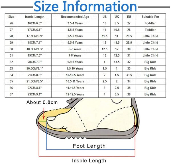 Girls Boys School Shoes - Kids Sports Athletic Shoes Toddler Little Kids Shoes Girls Printing Shoes School Pe Gym Sneakers Boys' Handsome Sneakers Walking Shoes Little Kid/Big Kid - Image 6