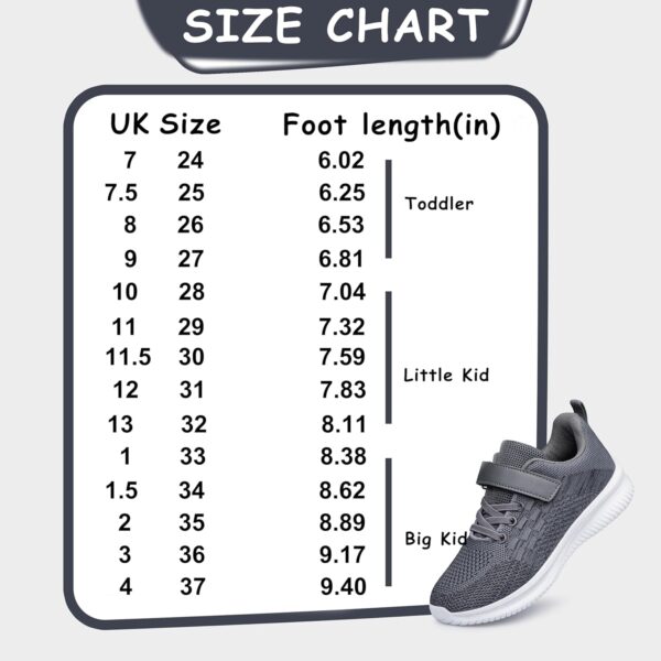 Boys Girls Trainers Kids Shoes Unisex Lightweight Breathable Athletic Running Tennis Fitness Sneakers for Toddler/Little Kid/Big Kid - Image 2