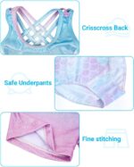 JiAmy Gymnastics Leotards for Girls with Short, Kids Athletic Crisscross Back Dancewear Gymnastics Athletic Outfit 3Pcs for Kids 3-12 Years - Image 4