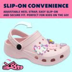 Girls Clogs Childrens Sandals with Removable Charms Kids Beach Pool Shoes - Image 3