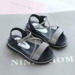 Baby Kids Pearl Sequins Sandals Open Toe Wide Summer Shoes Boys Girls Toddler Rubber Slip On Strap Loafers Comfy Trendy Kids Slides Sandals Girls Size 3 Kids Foam Sandals( - Image 6