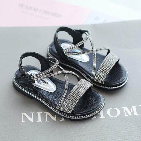 Baby Kids Pearl Sequins Sandals Open Toe Wide Summer Shoes Boys Girls Toddler Rubber Slip On Strap Loafers Comfy Trendy Kids Slides Sandals Girls Size 3 Kids Foam Sandals( - Image 6