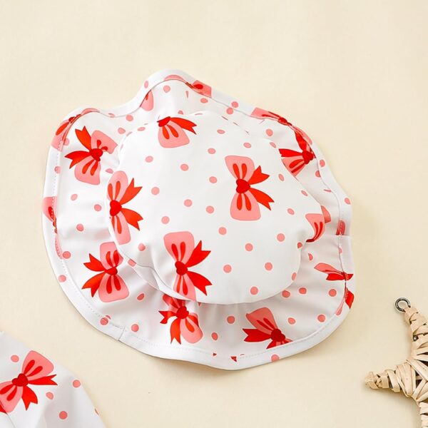 Nicoxijia Baby Girls Long Sleeve One Piece Swimming Costume Zipper Swimsuit Swimwear Bathing Suit Rash Guard with Sun Hat Set - Image 4