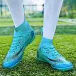 VTASQ Boys and Girls Soccer Shoes Kids Astro Turf Trainers Junior Football Shoes Indoor Outdoor Athletic Sneakers Non-Slip Unisex [9, 10, 11, 12, 13] UK Size - Image 6