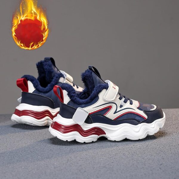 Kids Warm Slip On Athletic Sneakers, Comfortable Running Shoes for Boys Girls, Stylish Active Supportive Footwear Boys Shoes Kids Running Lightweight Breathable Sport Sneakers for Boys Girls - Image 3