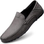 Rodawu Men's Loafers Leather Casual Shoes Moccasin Handmade Slip On Driving Shoes Business Shoes