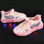 Kids Princess Shoes for Girls LED Light Up Trainers Kids Dress Up Shoes Luminous Baby Toddler Birthday Sneakers - Image 7