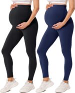 VALANDY Creamlush Maternity Leggings Over Bump Buttery Soft Belly Support Adjustable High Waisted Pregnancy Pants Yoga Pajama