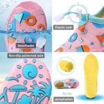 Mateju Kids Water Shoes for Kids Girls Boys, Unisex Toddler Swim Aqua Shoes Quick Dry Non-Slip Lightweight Barefoot Beach Shoes for Summer Swimming Pool Sport Surf, Geometric Patterns - Image 6