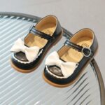 Baby Girls Mary Jane Shoes Toddler Kids School Shoes Flat Dress Leather Shoes First Walking Shoes with Bowknot Soft Sole Loafers Moccasin Anti-Slip Princess Wedding Shoes,1-7 Years - Image 5