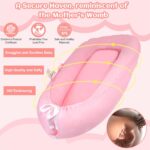 Baby Lounger - 100% Cotton Soft & Breathable Nest Lounger for Newborns to 24 Months, Portable Co-Sleeper for Boys & Girls, Perfect Baby Gift (Pink) - Image 3